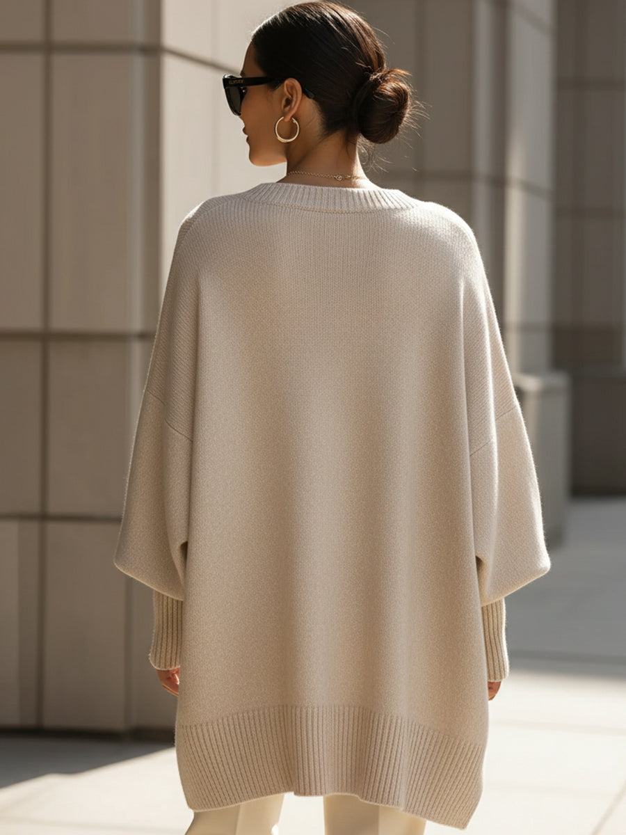 Pascale | Pull Élégant Oversize Asymétrique