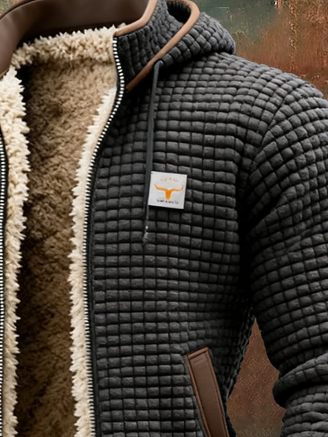 Olivier - Veste Chic Gaufrée Doublée Sherpa