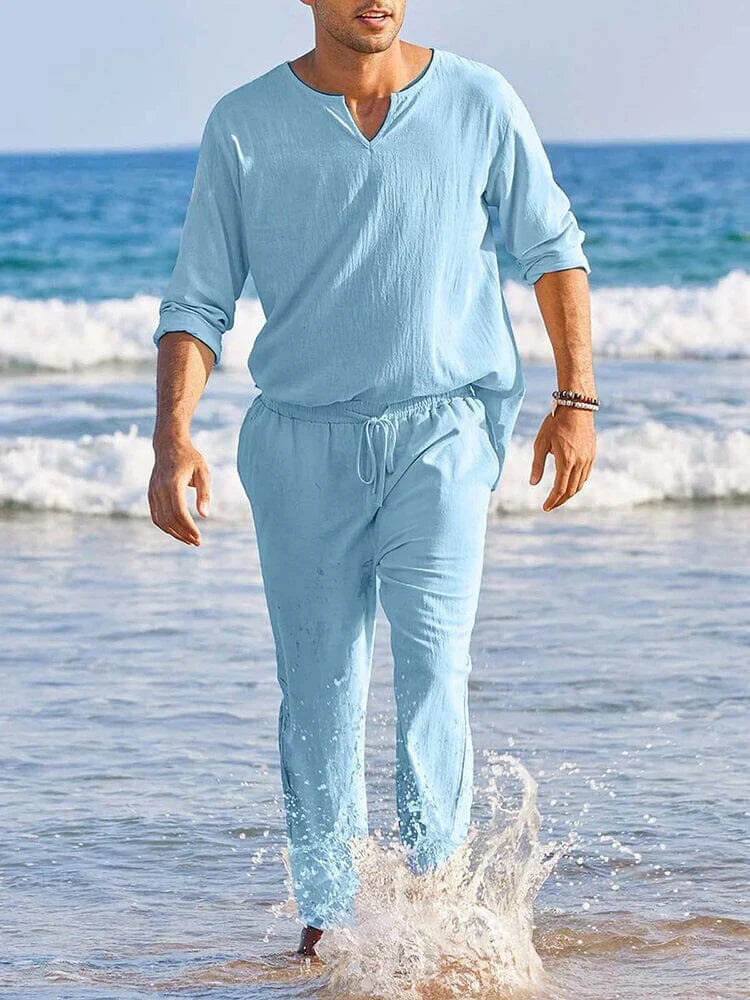 Wouter - Ensemble de pantalon et de chemise pour homme confortable - Chic - Hommes-6