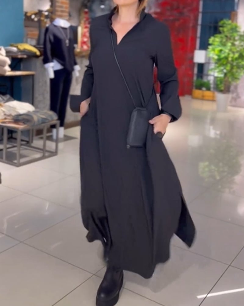 Robe Longue Femme Noire ĂlĂ©gante - Charlotte