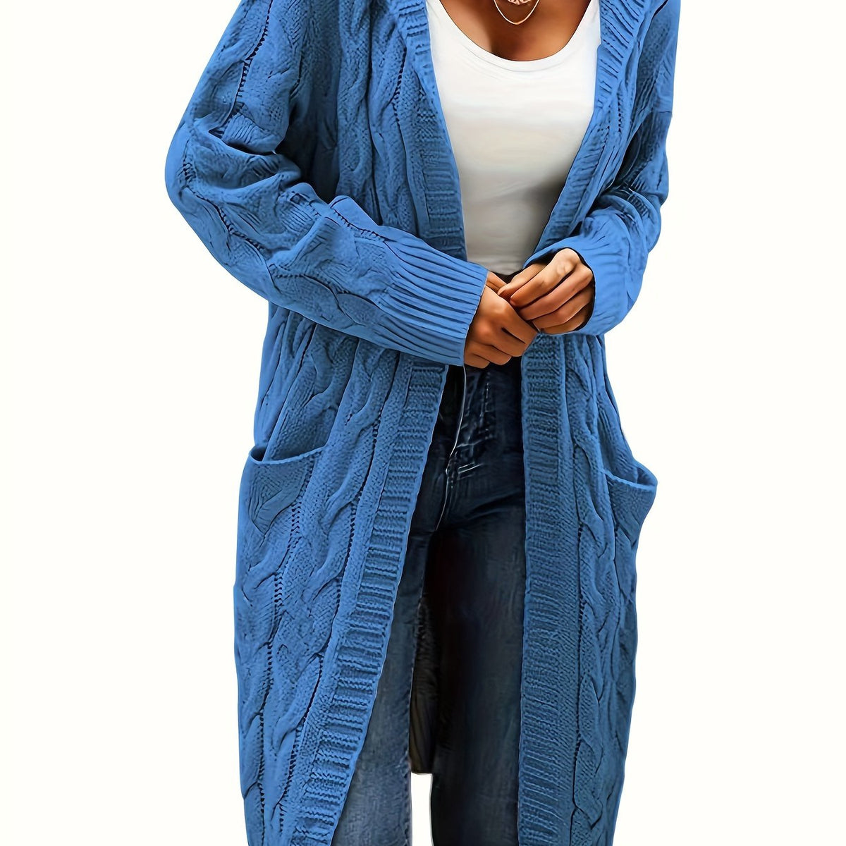 Aurélie - Cardigan Élégant Maxi Torsadé