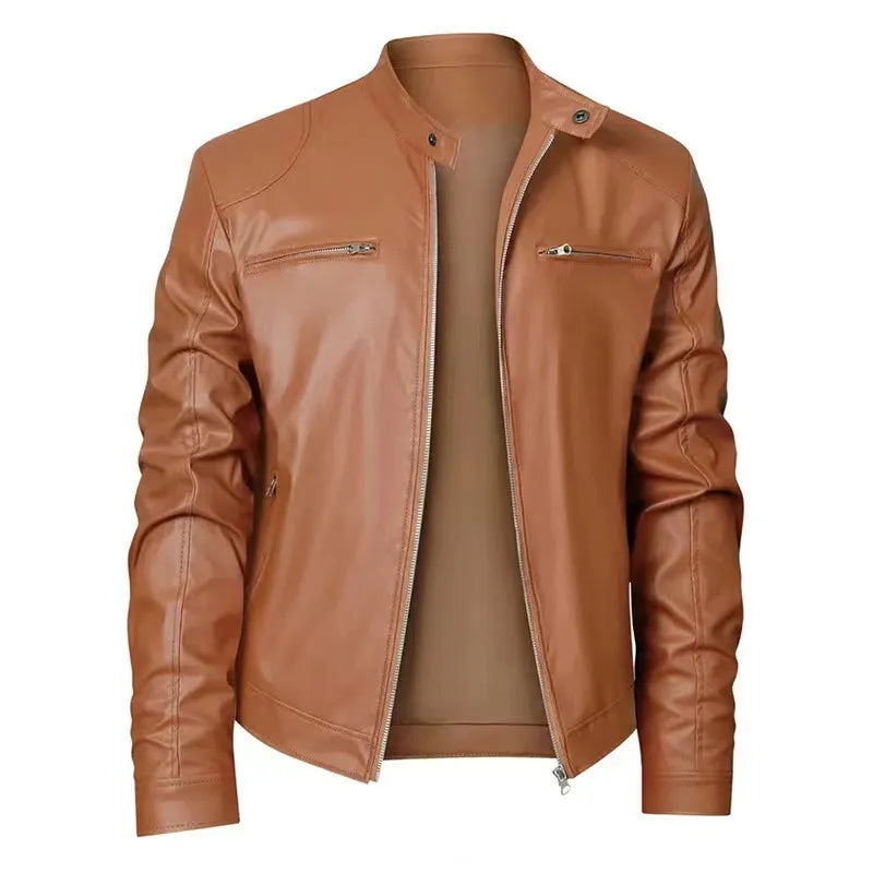 Julien - Veste Moderne Cuir Ajustée Zippée