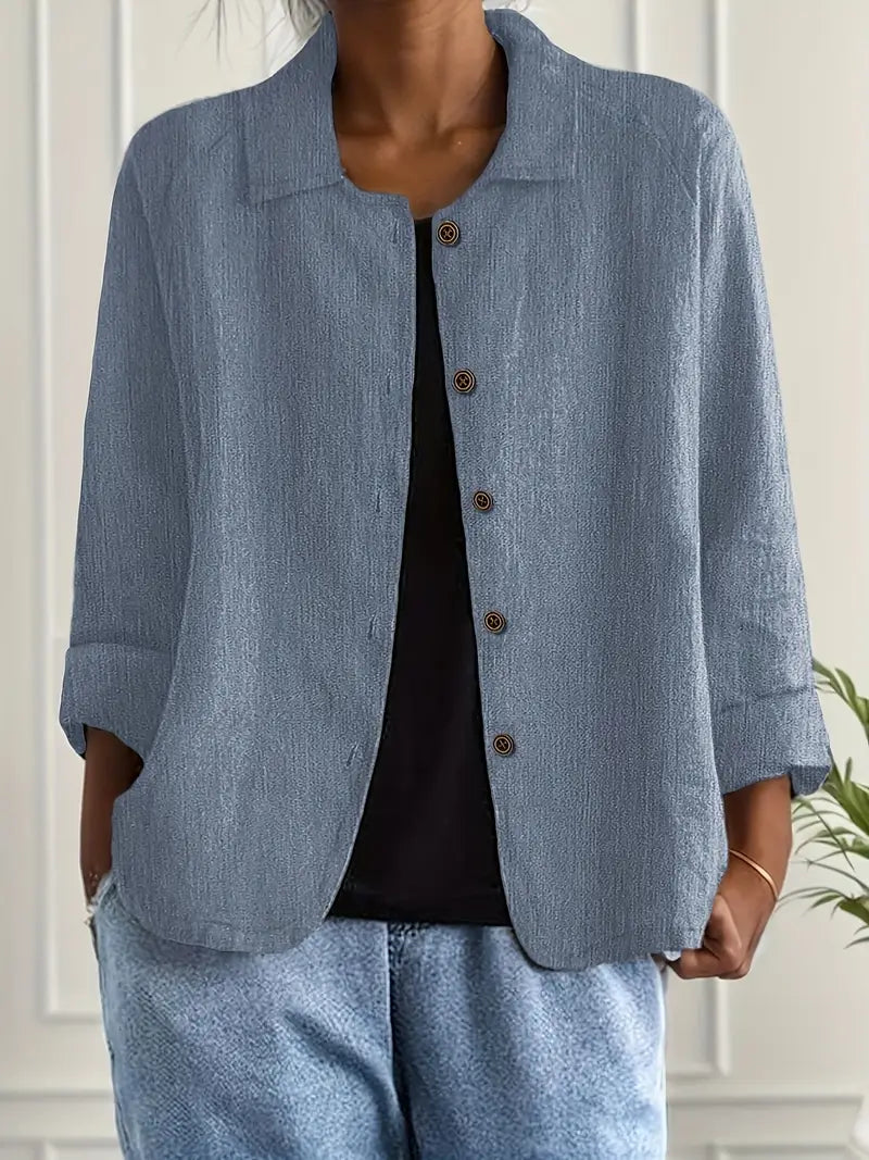 Sylvie | Cardigan Élégant Col Chemise Boutonné
