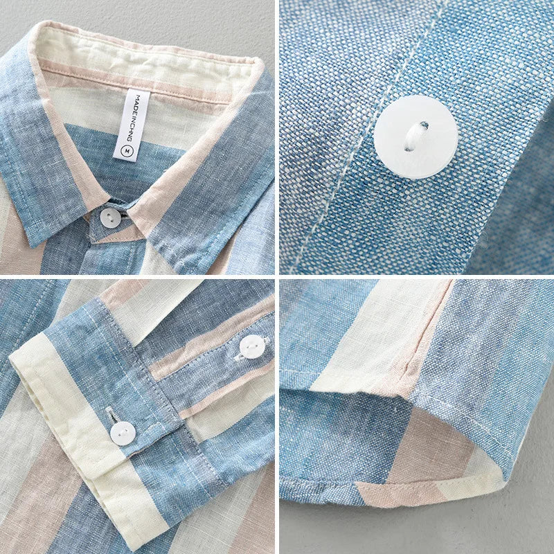 Jeroen - Chemise en Lin Tissé - Élégant - Hommes-5