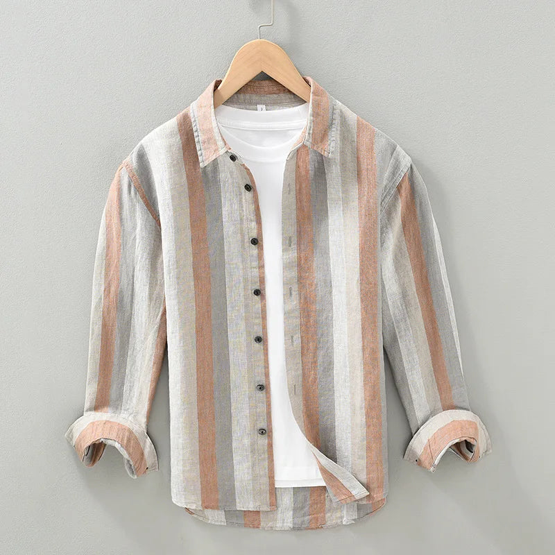 Image variante pour Jeroen - Chemise en lin rayée - Élégant - Hommes-7