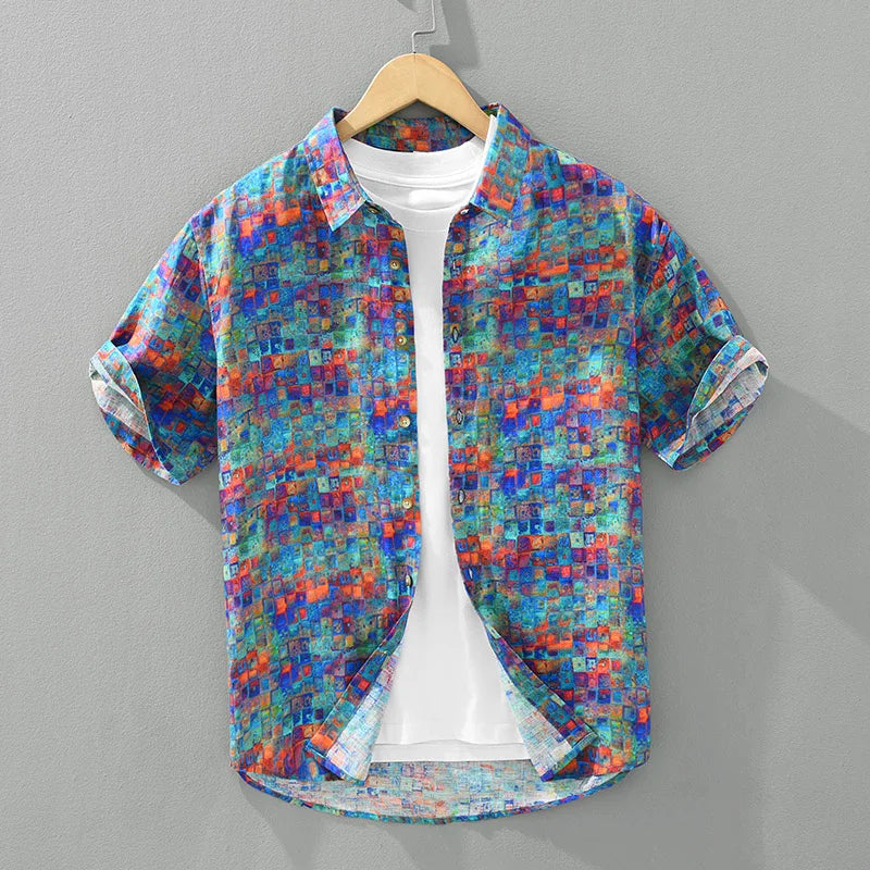 Tjerk - Chemise en Lin Imprimé - Élégant - Hommes-1