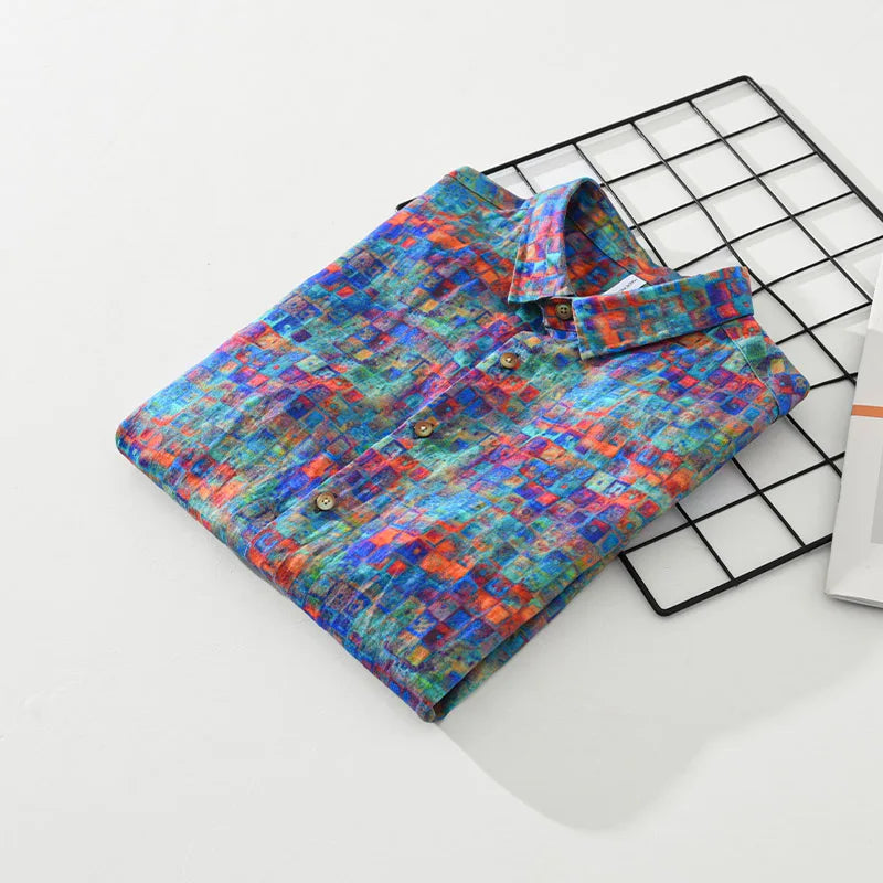 Tjerk - Chemise en Lin Imprimée - Élégant - Hommes-3