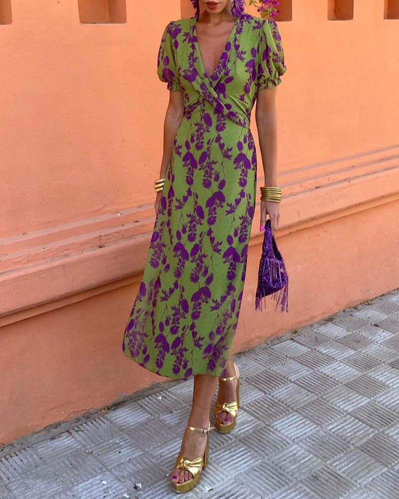 Robe Longue Femme Fleurie Cache-Cœur - Chloé