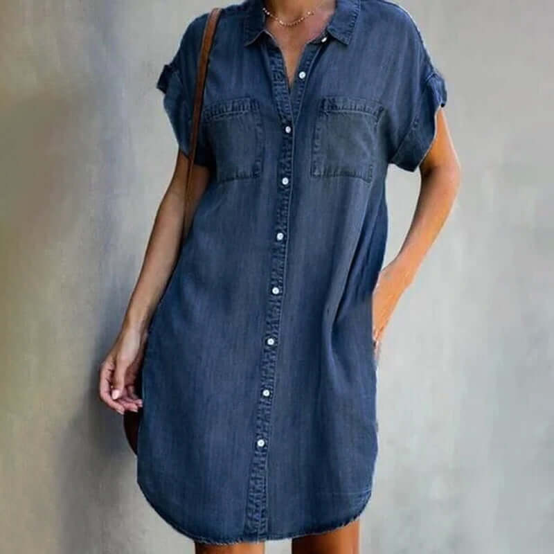 Nathalie - Robe Chemise en Denim