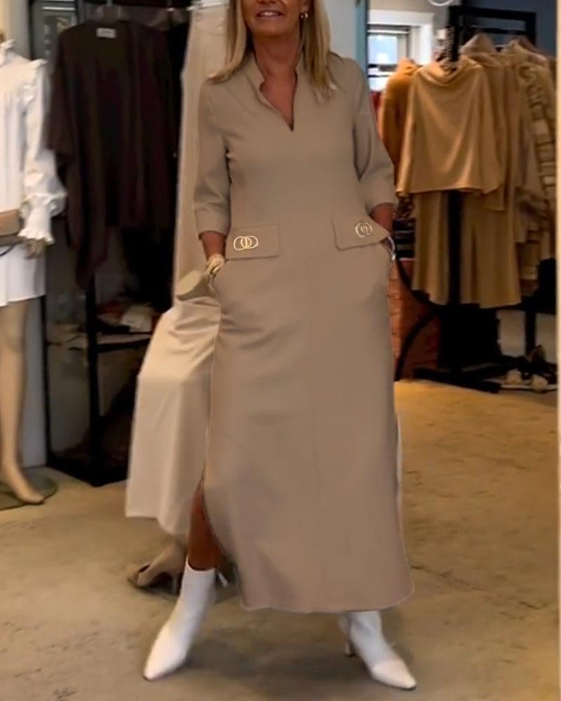Héloïse - Robe Fendue Avec Détails Stylés Pour Un Look Raffiné