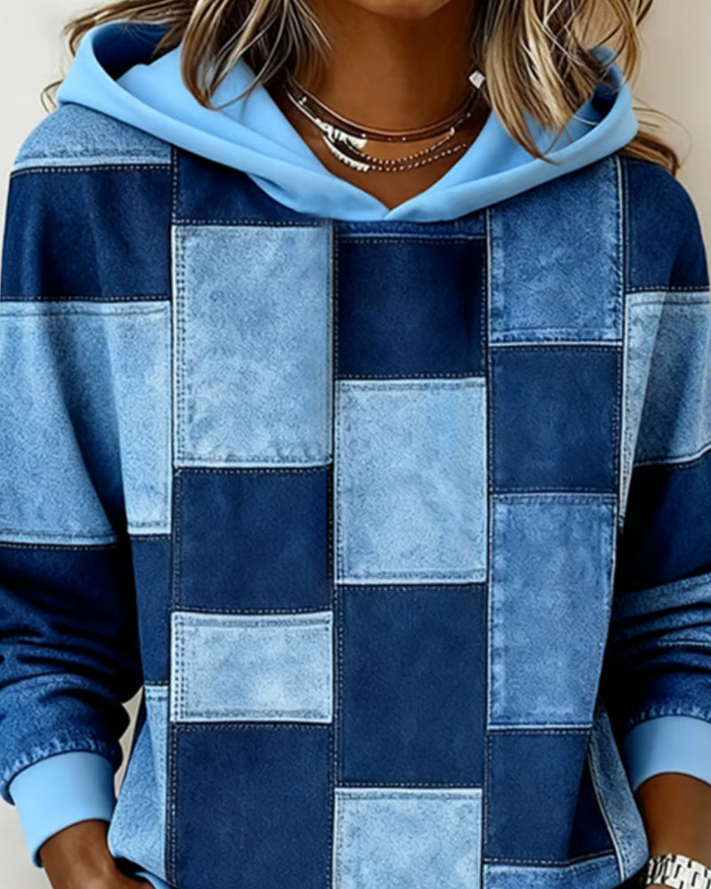 Chloé - Sweat à Capuche Chic Imprimé Patchwork