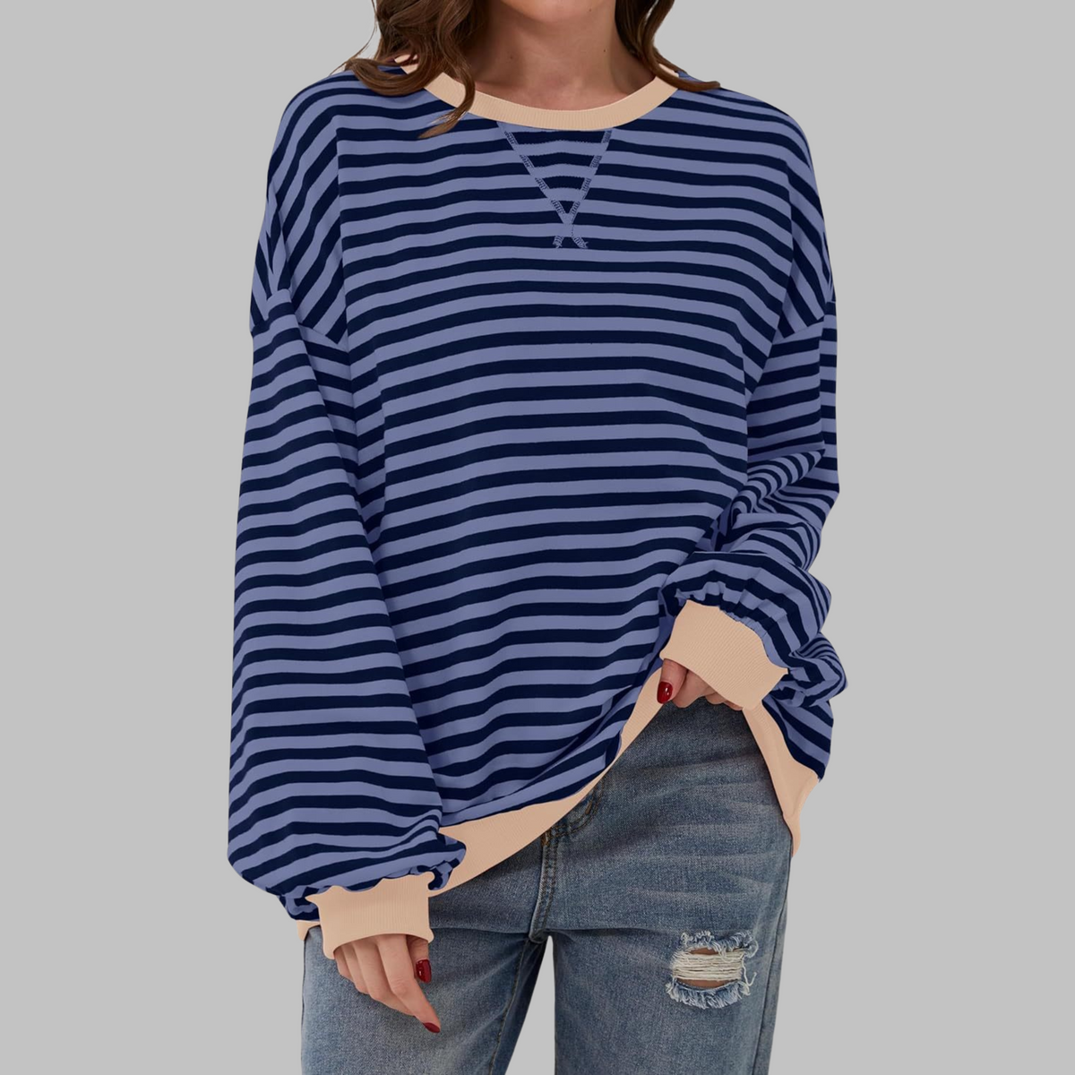 Priya - Pull Chic Rayé Col Rond