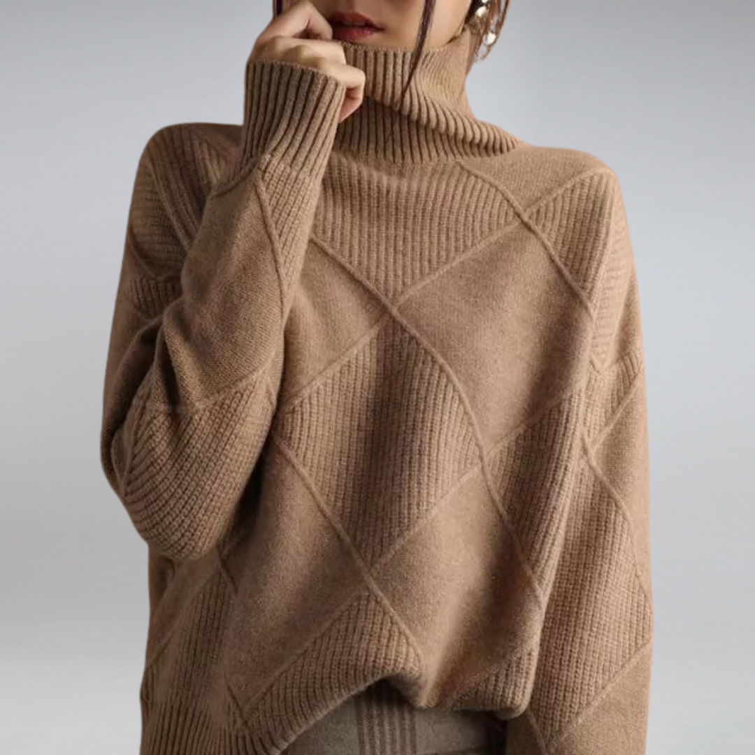 lya - Élégant pull d'hiver à col roulé femmes