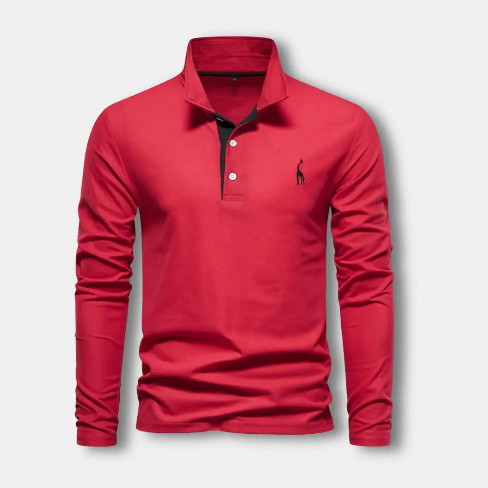 Hugo - Polo Manches Longues Col Contrasté Chic Homme
