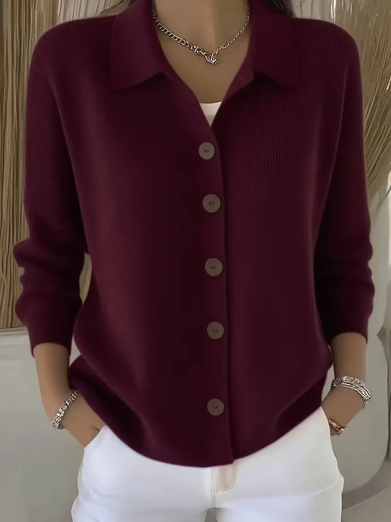 Caroline - Gilet Élégant Boutonné Col Chemise