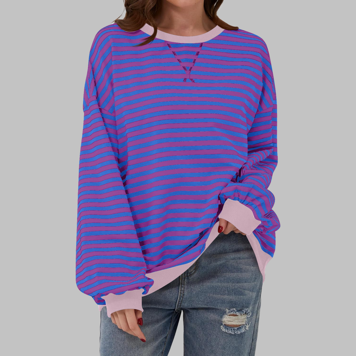 Priya - Pull Chic Rayé Col Rond