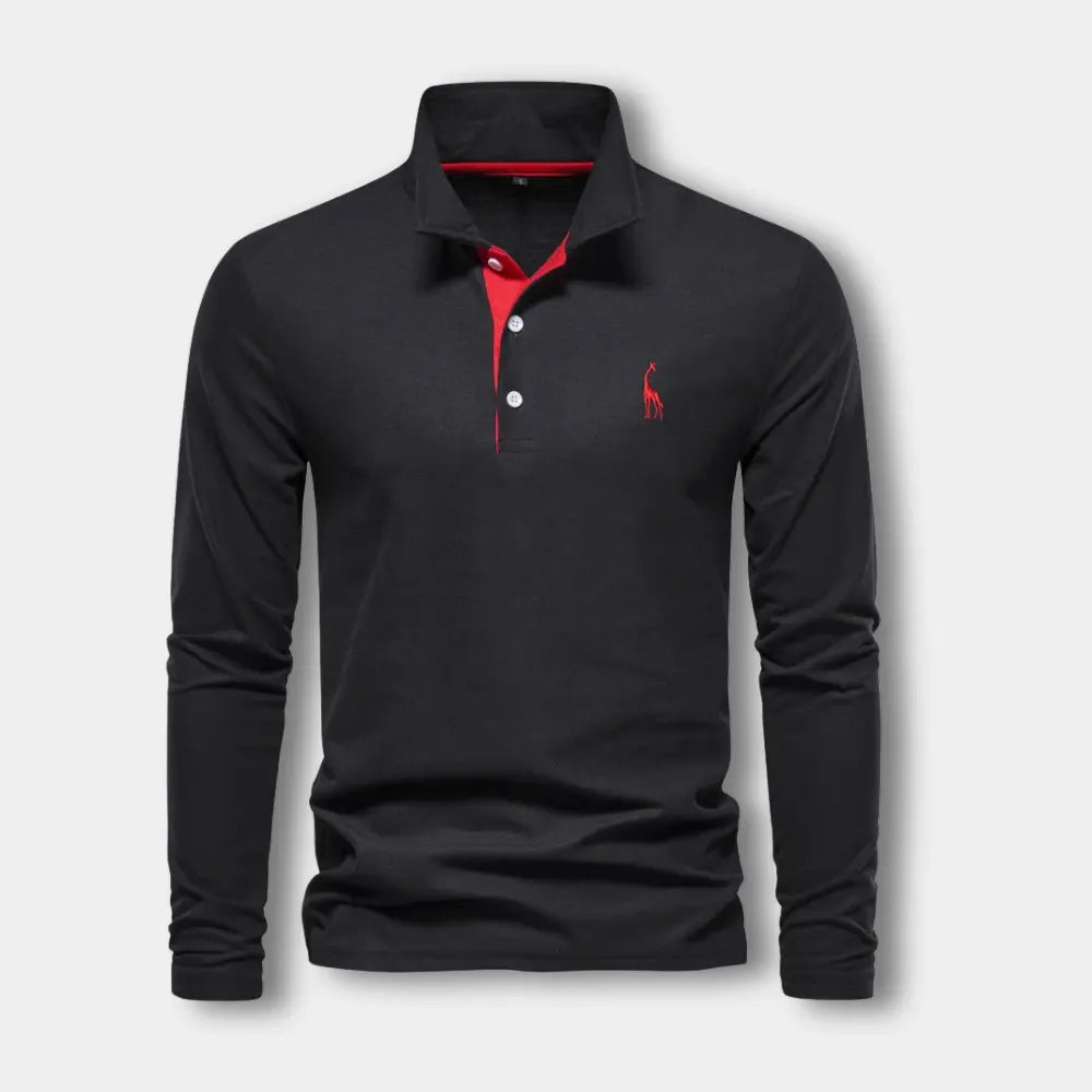 Hugo - Polo Manches Longues Col Contrasté Chic Homme