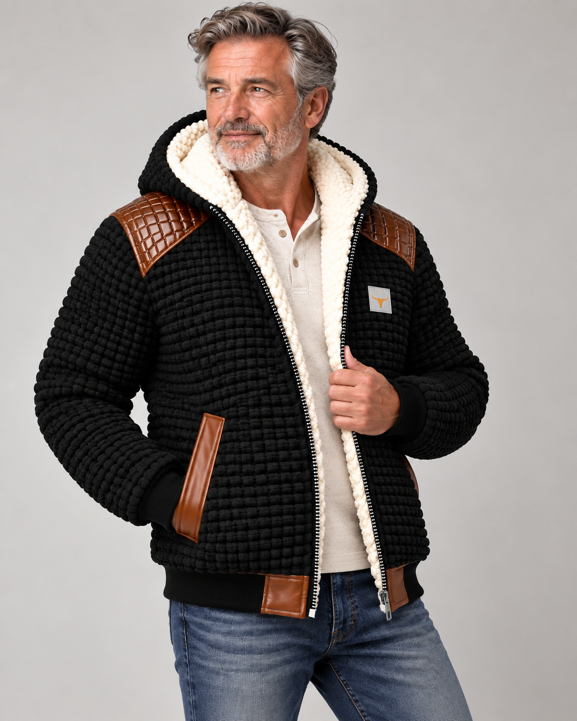 Thierry - Veste Chic Maille Teddy à Capuche