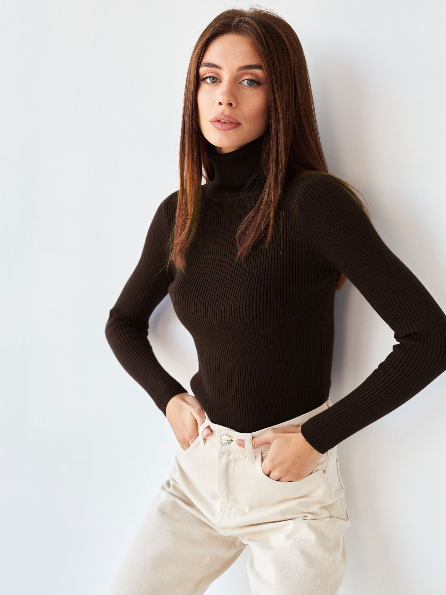 London - Pull col roulé classique pour femme