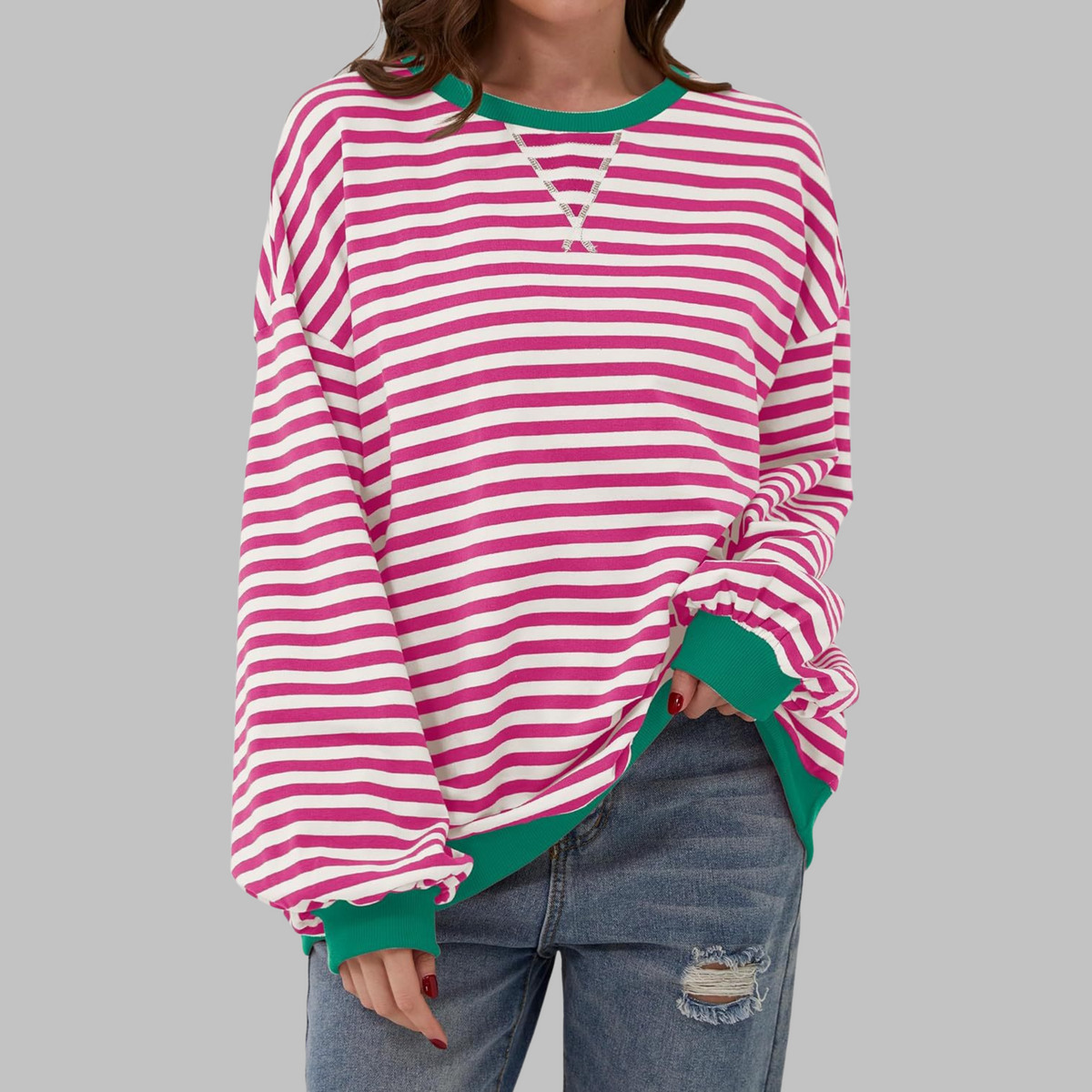 Priya - Pull Chic Rayé Col Rond