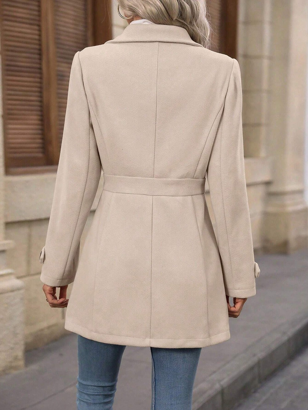 Karine | Manteau ĂlĂ©gant Mi-Long Laine