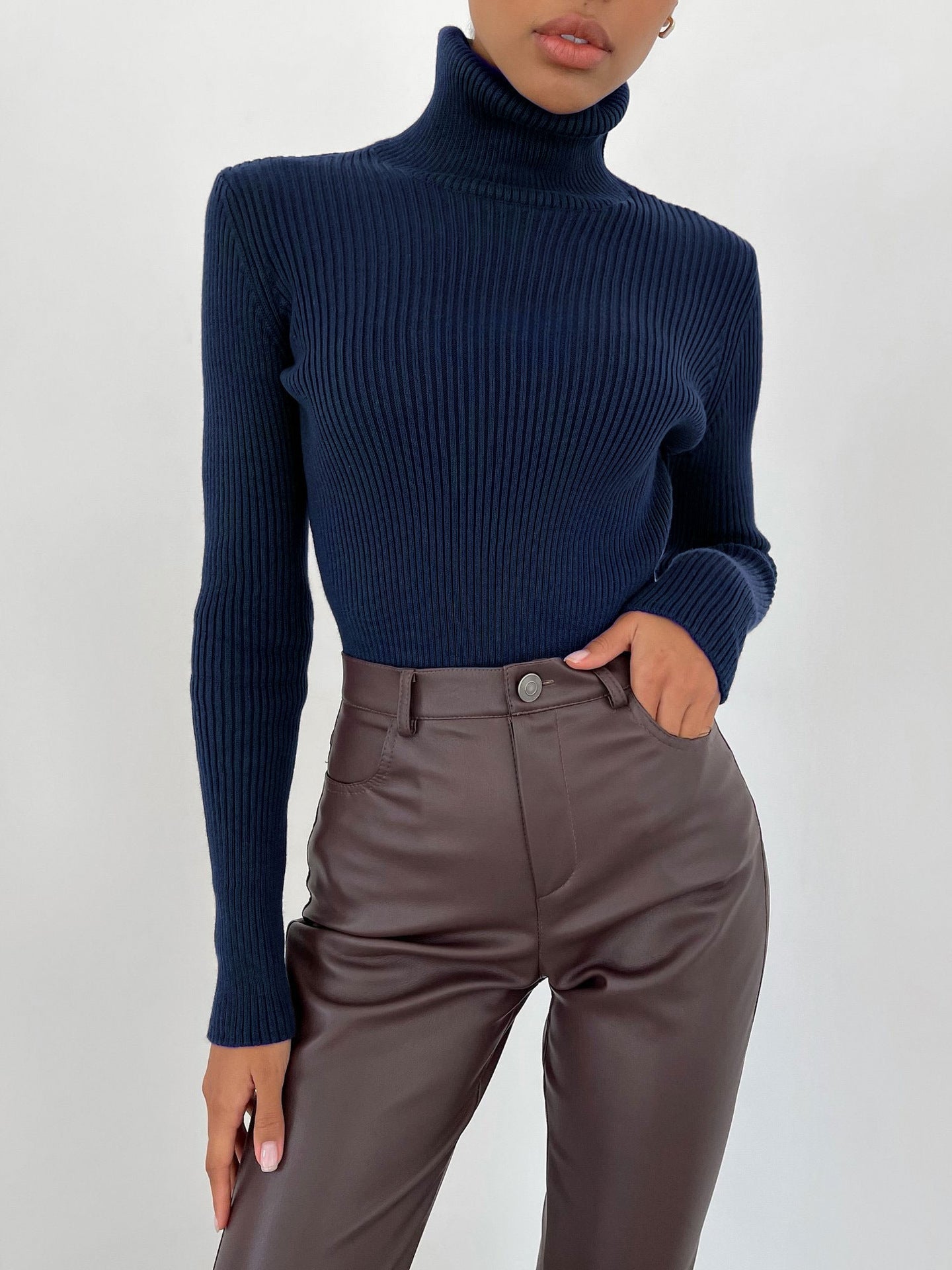 London - Pull col roulé classique pour femme
