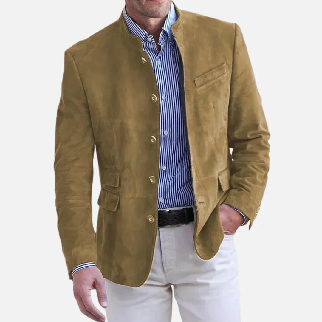Vincent | Blazer Raffiné Daim Col Officier