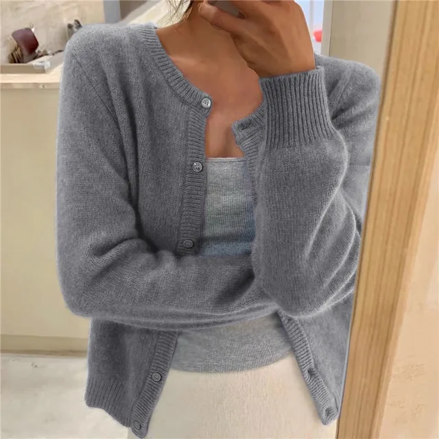 Camille - Gilet Élégant Maille Fine Boutonné