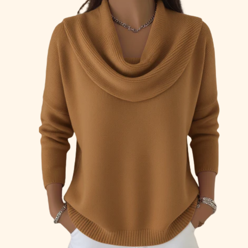 Delphine - Pull Élégant Col Bénitier Oversize