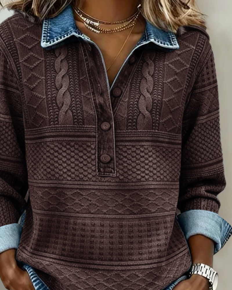 Adèle | Pull Élégant Torsadé Boutonné