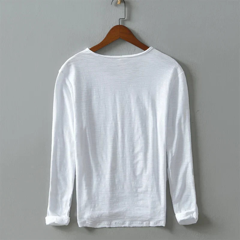 Jef - T-shirt à manches longues en coton - Décontracté - Hommes-5