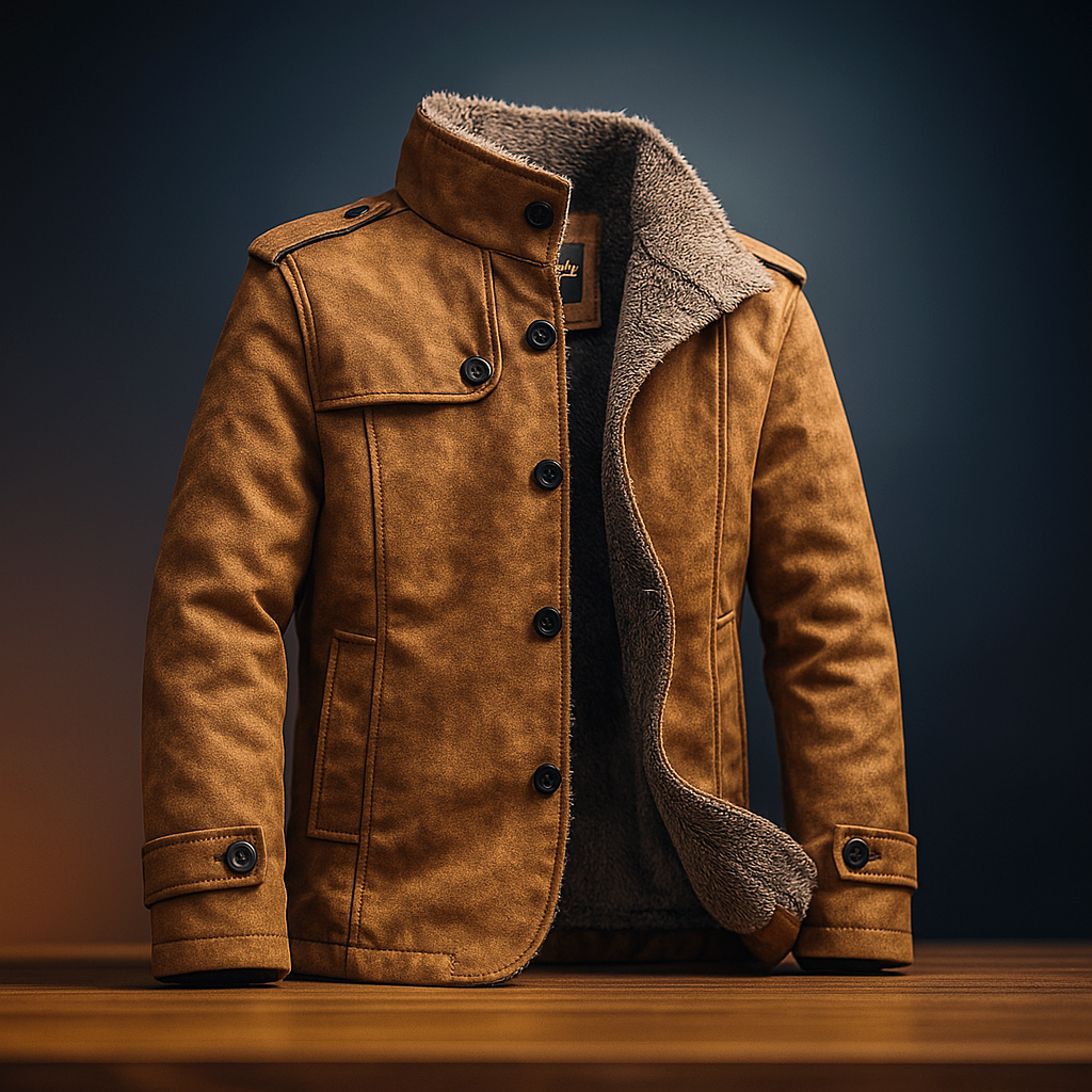 Vincent - Veste Raffinée Daim Col Sherpa