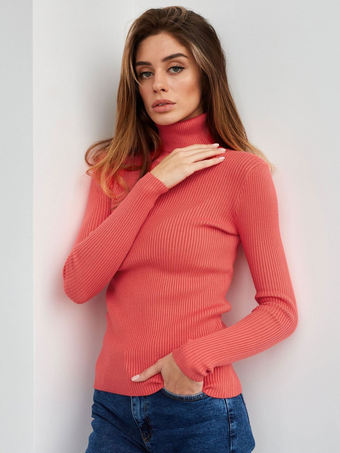 London - Pull col roulé classique pour femme
