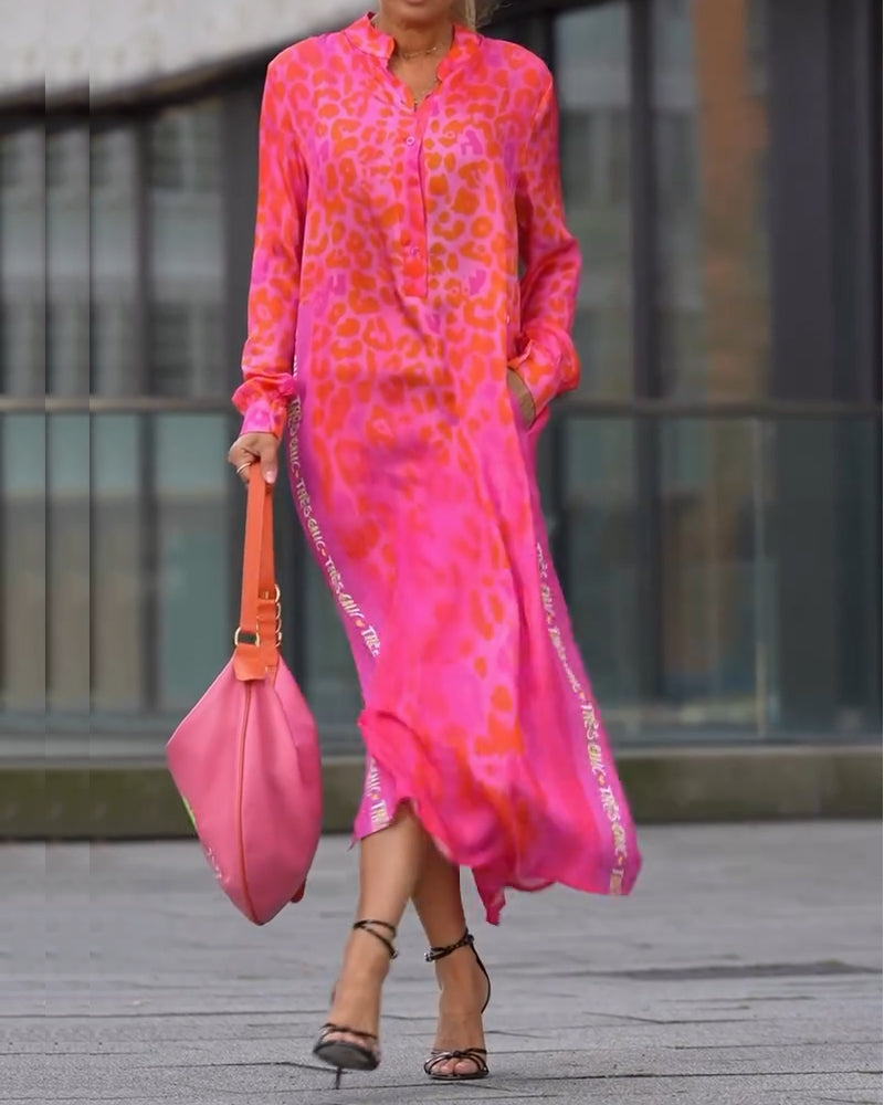 Robe Longue Femme Léopard Fendue - Sophie