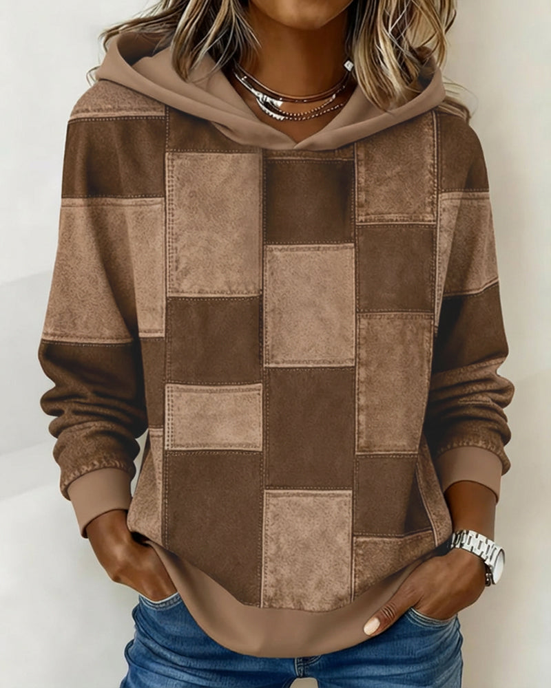 Chloé - Sweat à Capuche Chic Imprimé Patchwork