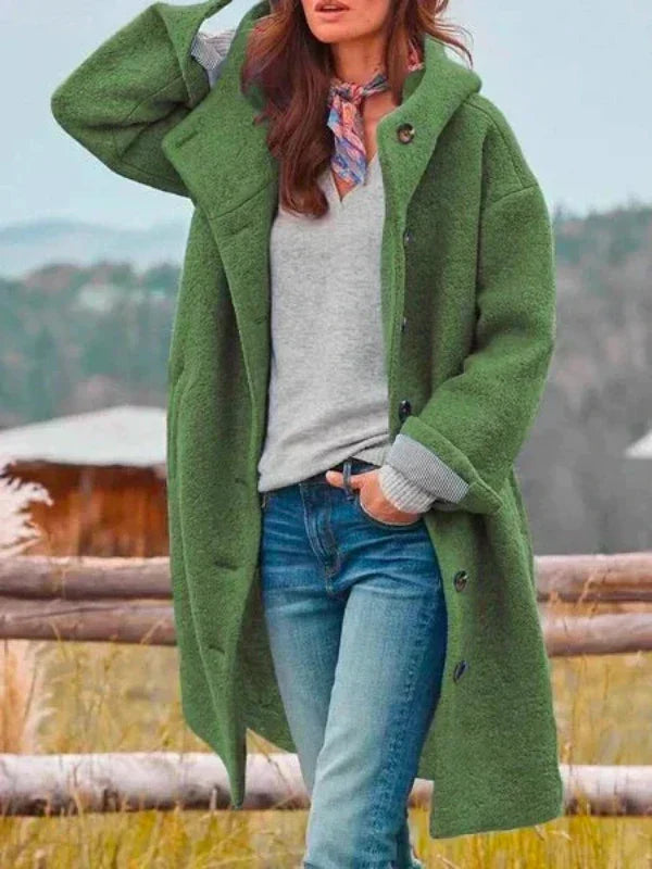 Martine | Manteau Élégant Mi-Long à Capuche
