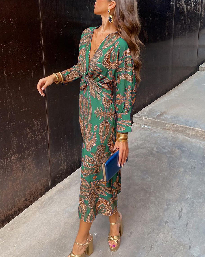 Robe Midi Femme Fleurie Chic - Marine