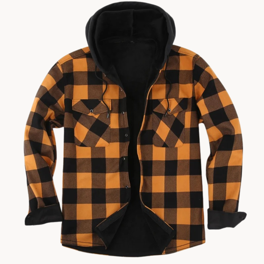Théodore – Veste En Flanelle Pour Hommes Avec Doublure En Polaire Et Capuche