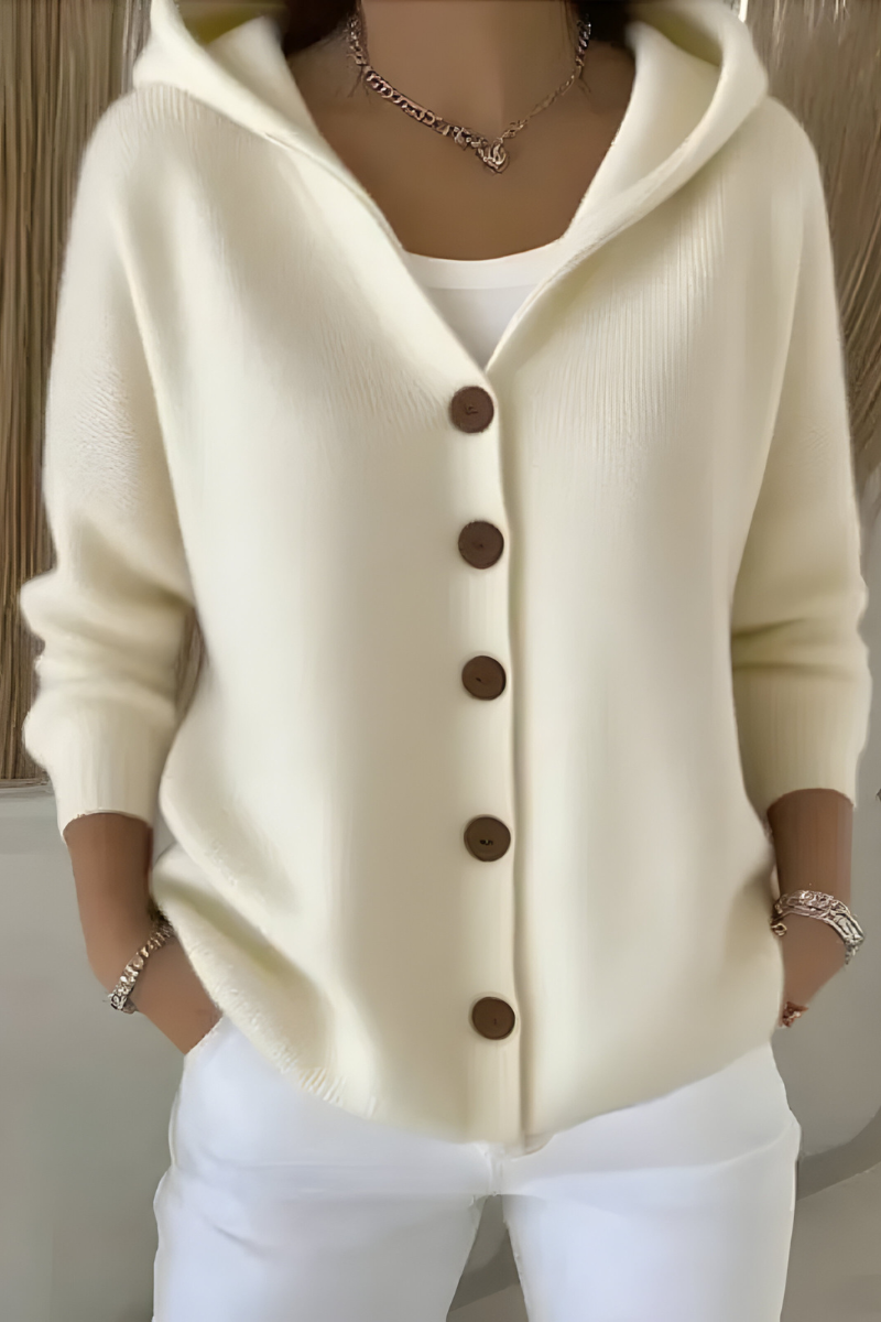 Marguerite - Cardigan Chic Boutonné à Capuche