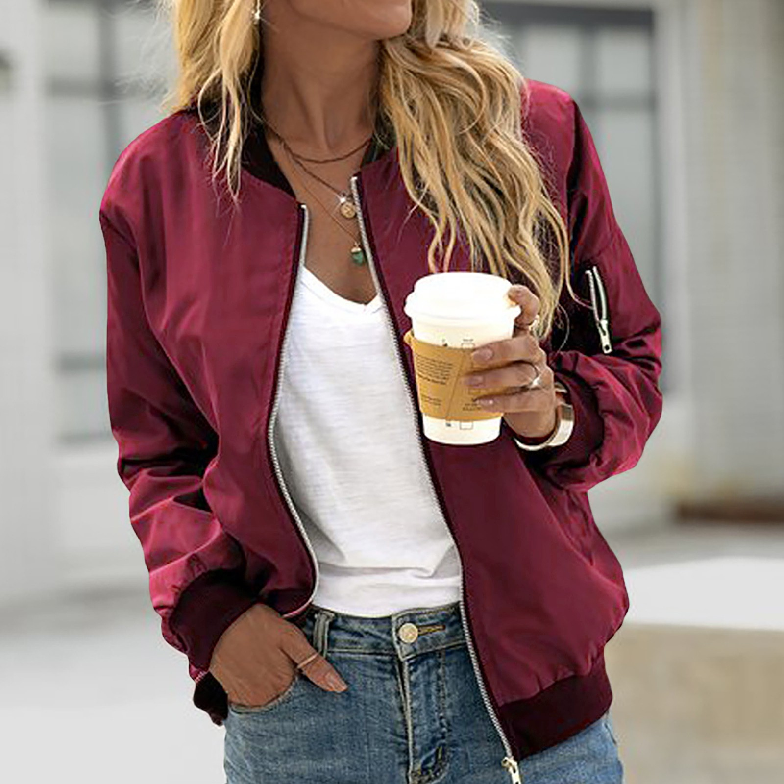 Ămilie - Blouson Bomber LĂ©ger Avec Fermeture Ăclair