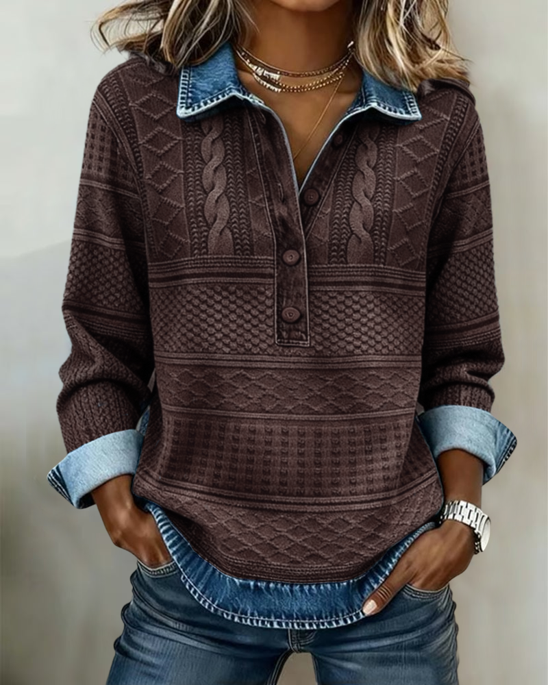 Adèle | Pull Élégant Torsadé Boutonné