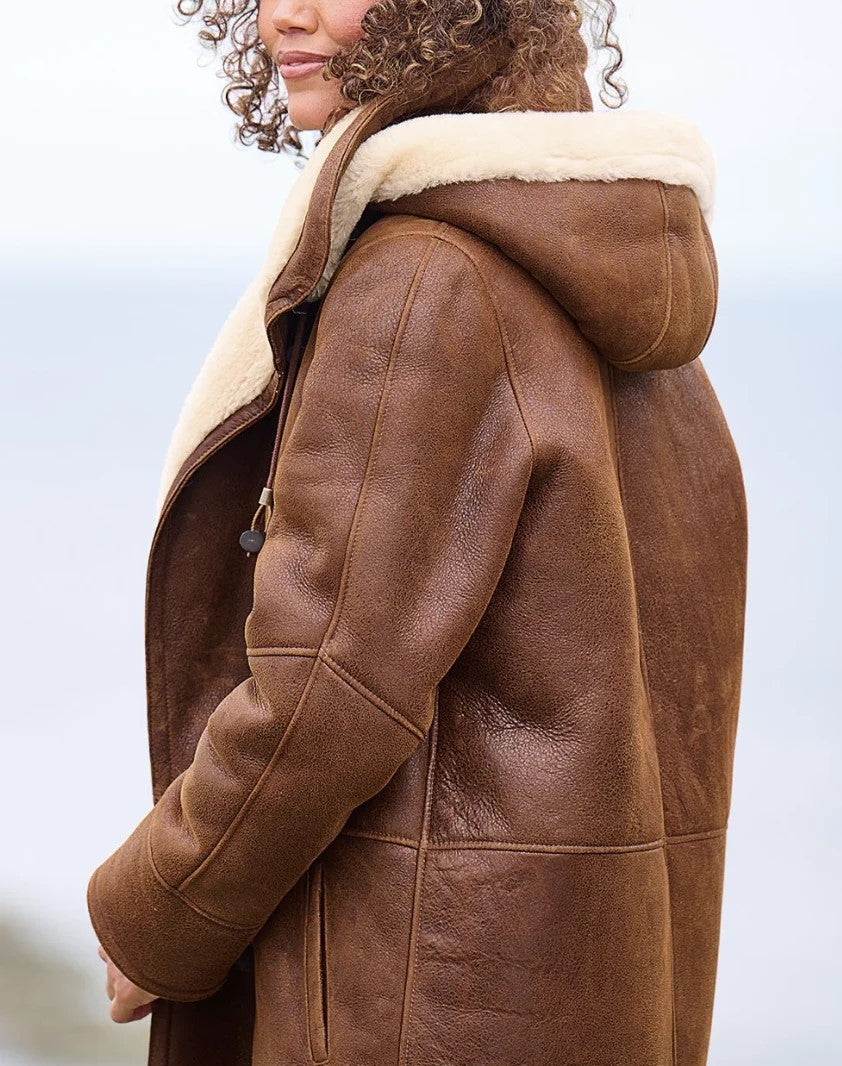 Virginie | Manteau Chic Daim Vintage