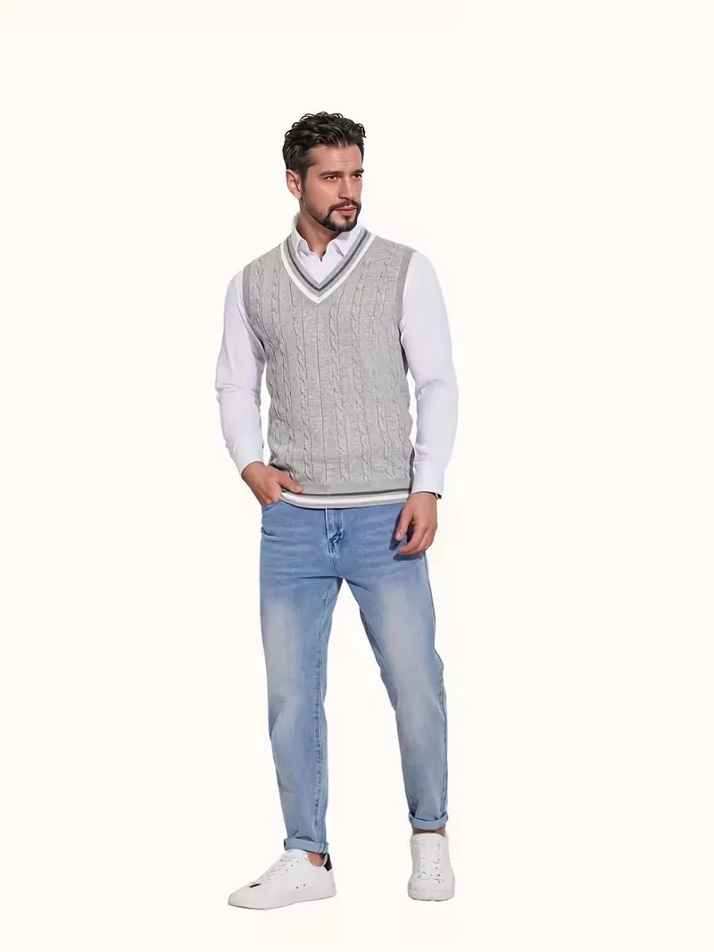 Sébastien - Pull Classique Torsadé Sans Manches