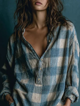 Robe Chemise Femme Ă Carreaux Oversize - Sophie