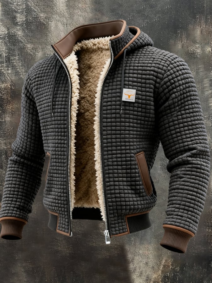 Olivier - Veste Chic Gaufrée Doublée Sherpa