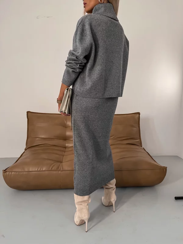 Odile - Ensemble Robe Midi Avec Col Roulé