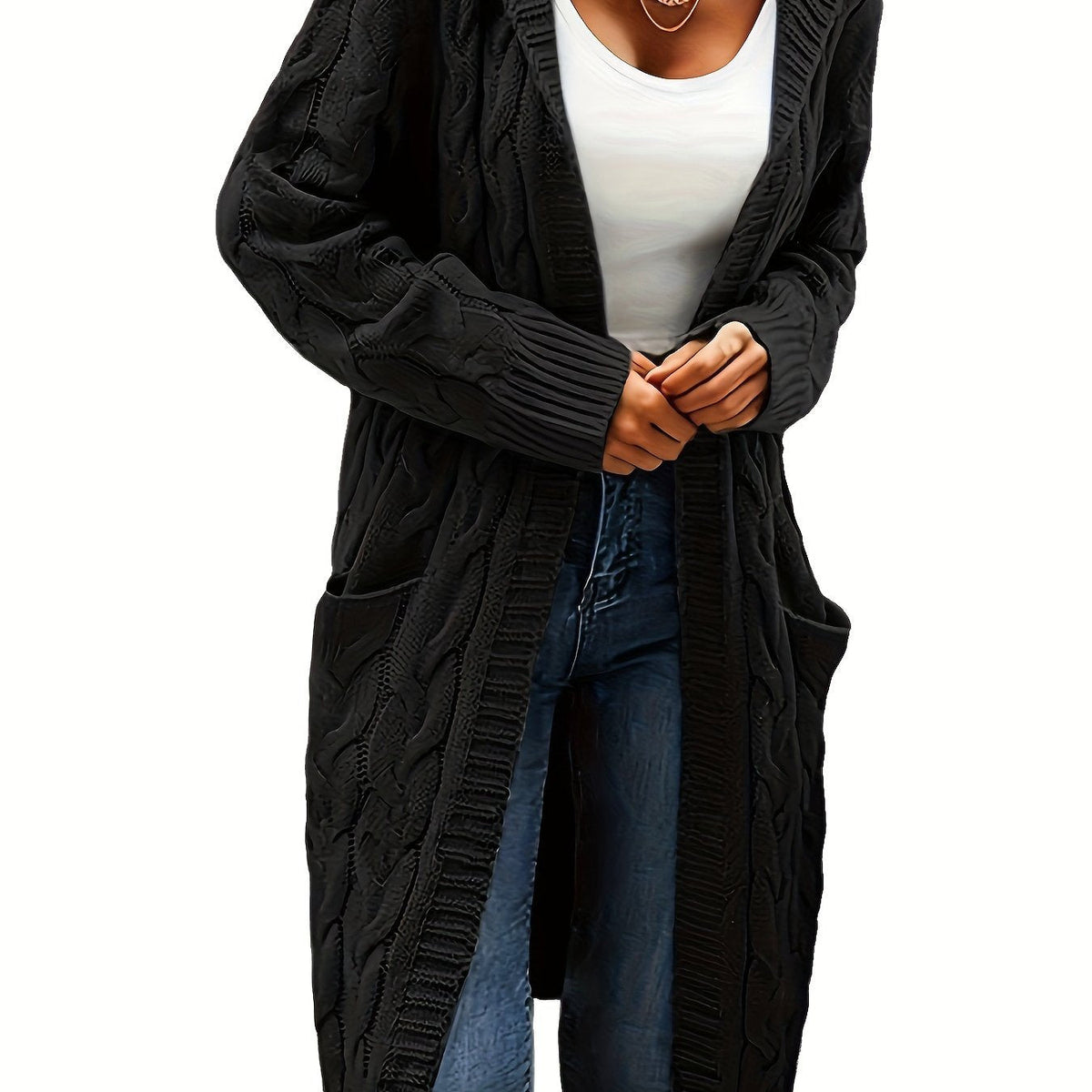 Aurélie - Cardigan Élégant Maxi Torsadé