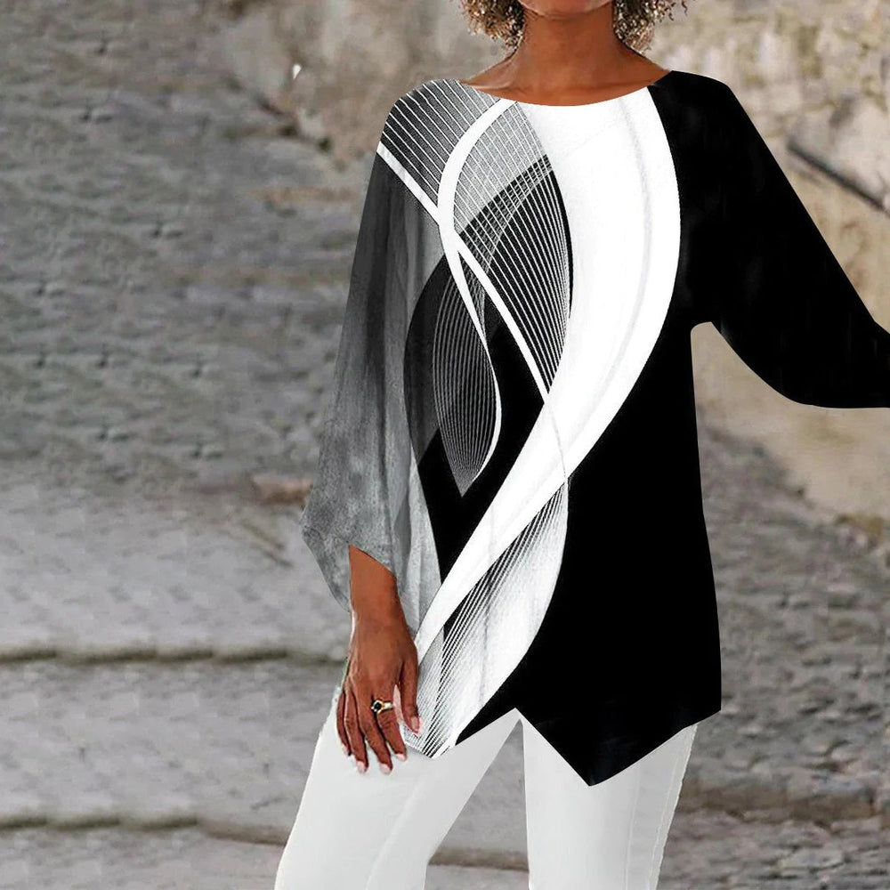 Victoire - Tunique Imprimée Asymétrique Fluide Femme