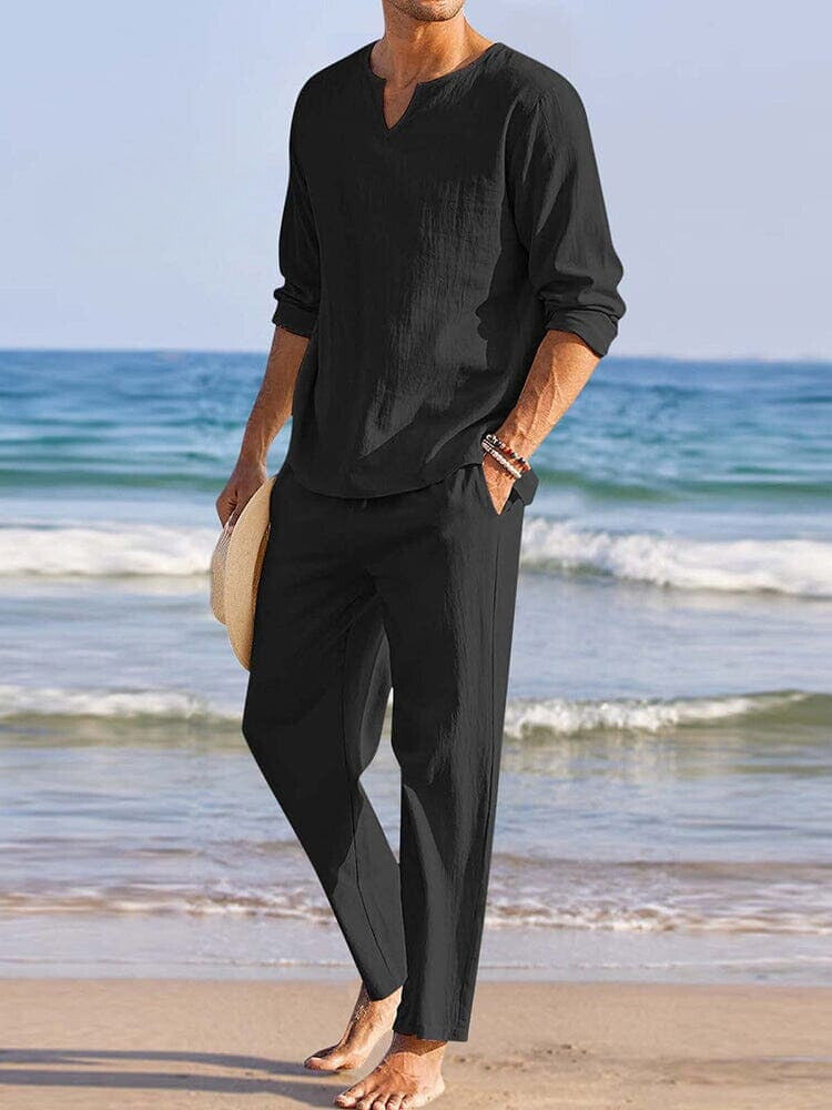 Image variante pour Wouter - Ensemble confortable pour hommes avec pantalon et chemise - Élégant - Hommes-7