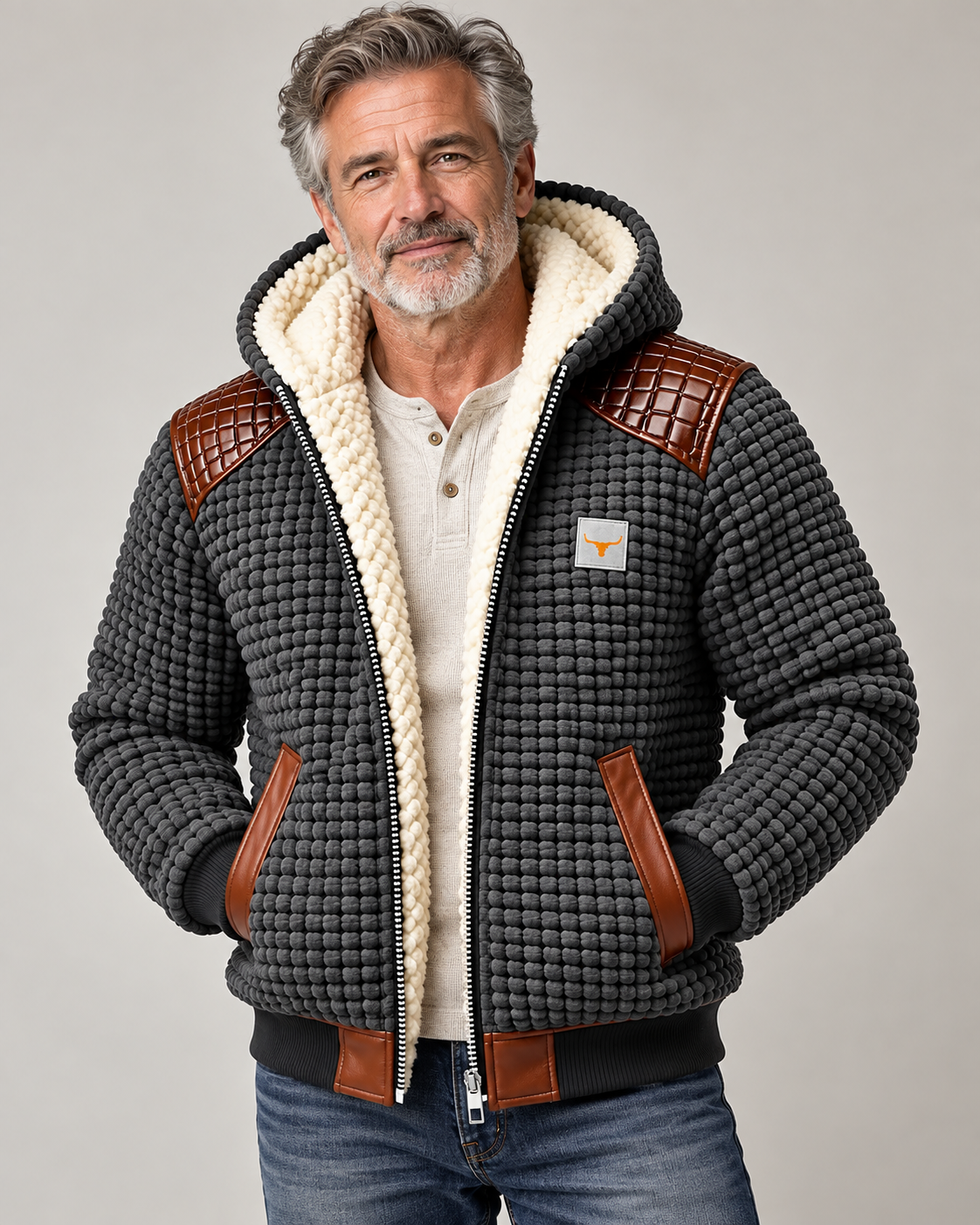 Thierry - Veste Chic Maille Teddy à Capuche